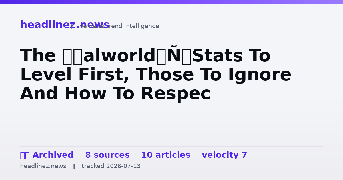Visual summary for The ‘Palworld’ Stats To Level First, Those To Ignore And How To Respec