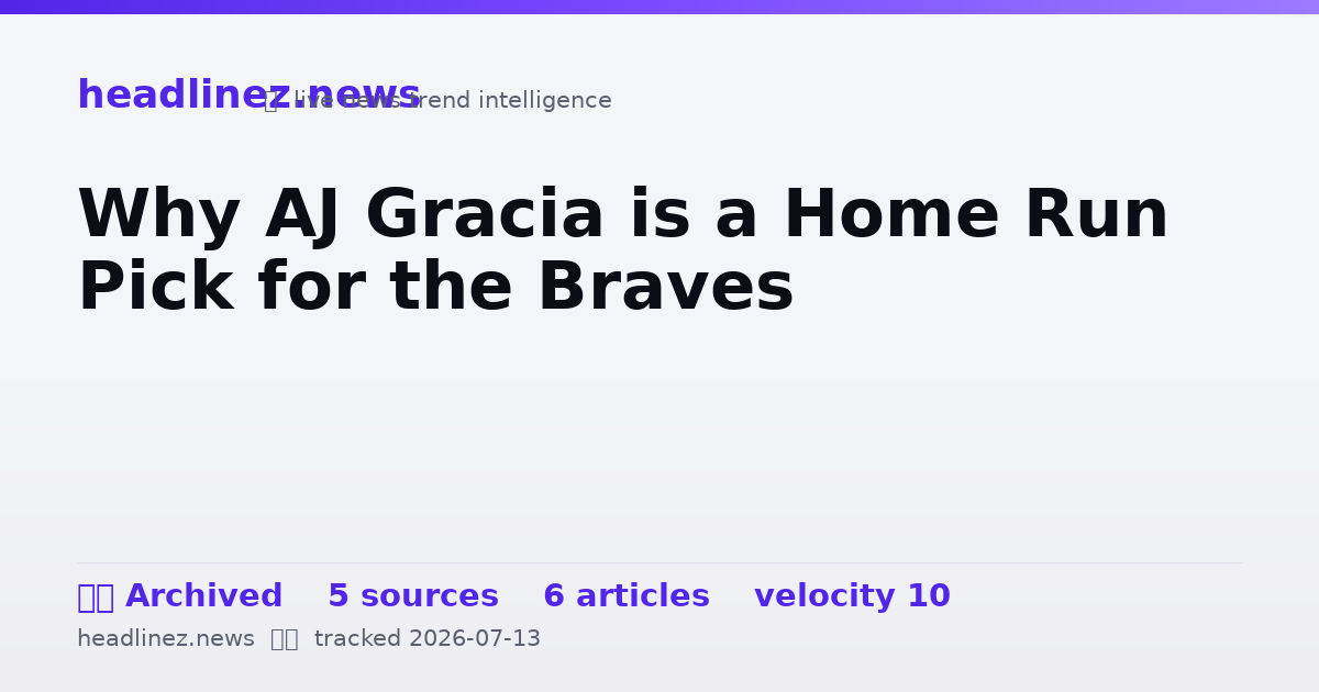 Visual summary for Why AJ Gracia is a Home Run Pick for the Braves