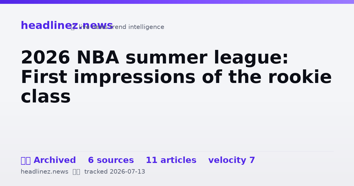 Visual summary for 2026 NBA summer league: First impressions of the rookie class