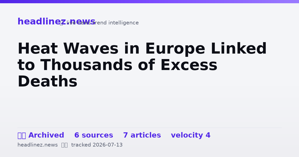 Visual summary for Heat Waves in Europe Linked to Thousands of Excess Deaths