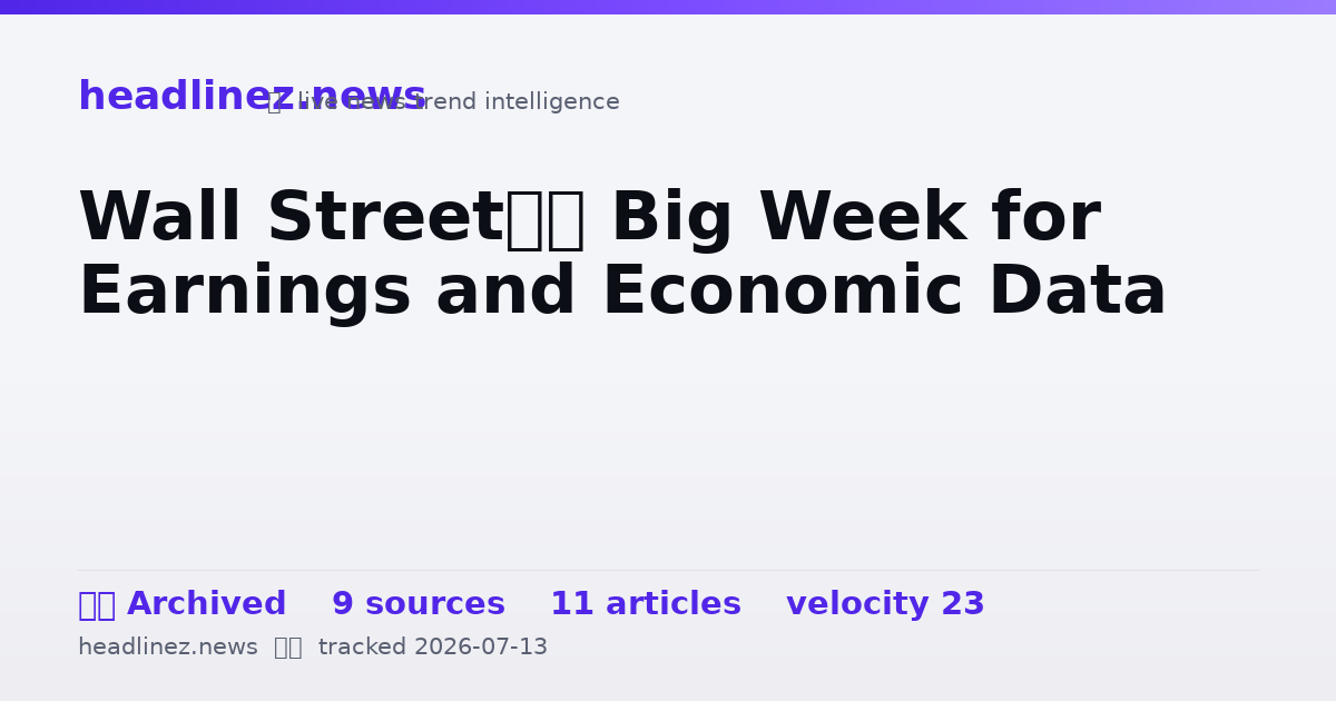 Visual summary for Wall Street’s Big Week for Earnings and Economic Data
