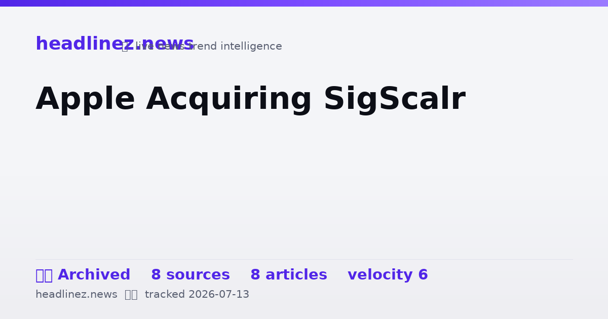 Visual summary for Apple Acquiring SigScalr