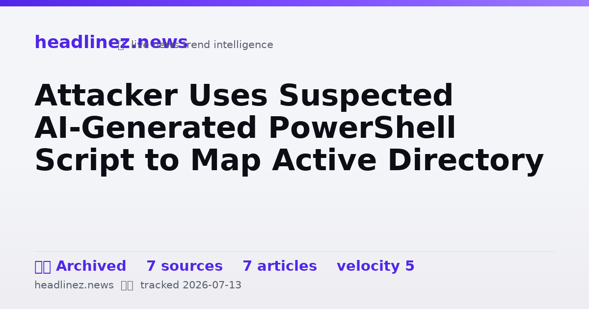 Visual summary for Attacker Uses Suspected AI-Generated PowerShell Script to Map Active Directory