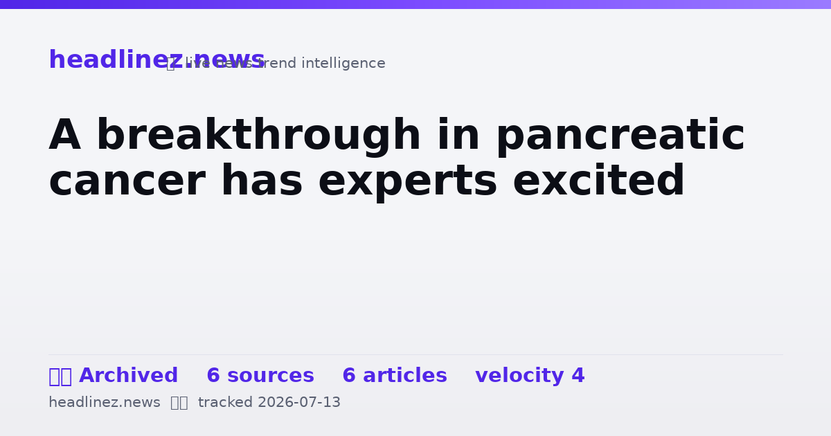 Visual summary for A breakthrough in pancreatic cancer has experts excited