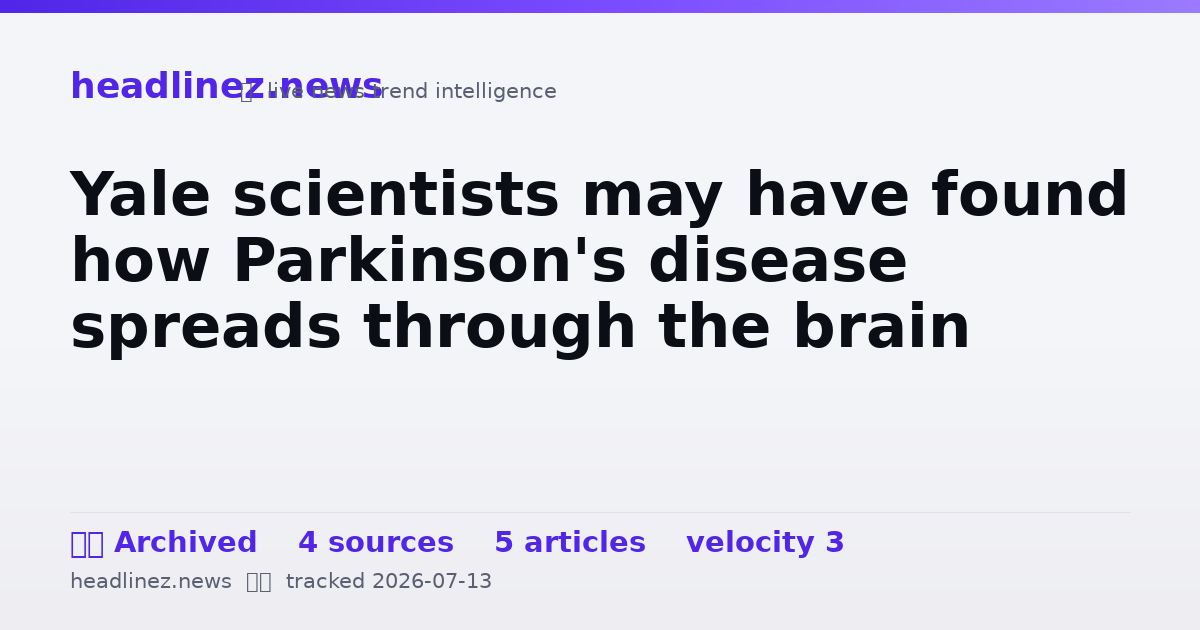 Visual summary for Yale scientists may have found how Parkinson's disease spreads through the brain