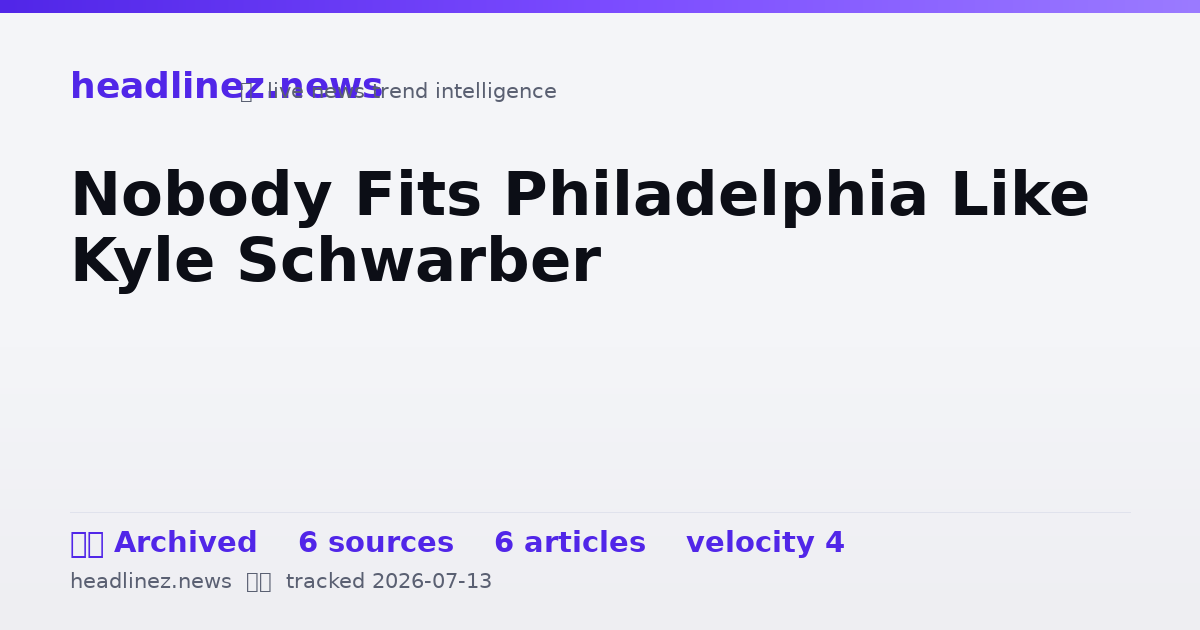 Visual summary for Nobody Fits Philadelphia Like Kyle Schwarber