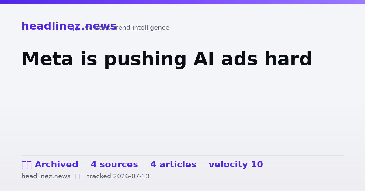 Visual summary for Meta is pushing AI ads hard