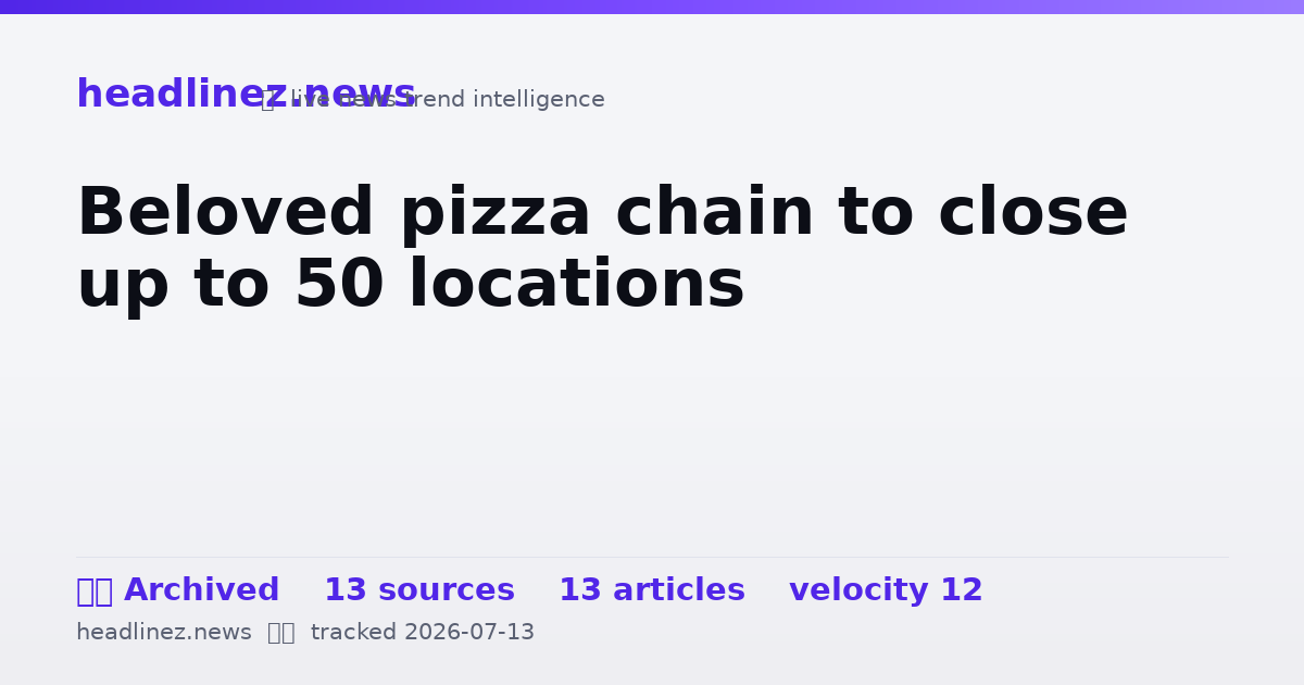 Visual summary for Beloved pizza chain to close up to 50 locations
