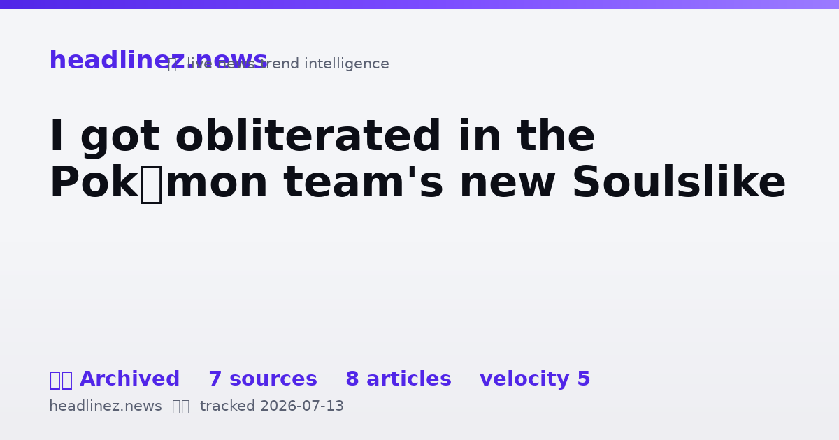 Visual summary for I got obliterated in the Pokémon team's new Soulslike