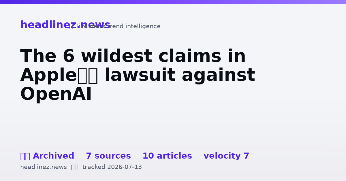 Visual summary for The 6 wildest claims in Apple’s lawsuit against OpenAI