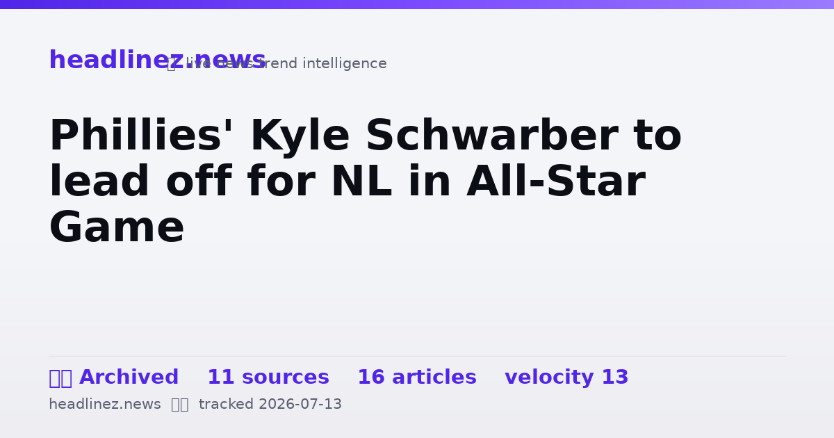 Visual summary for Phillies' Kyle Schwarber to lead off for NL in All-Star Game
