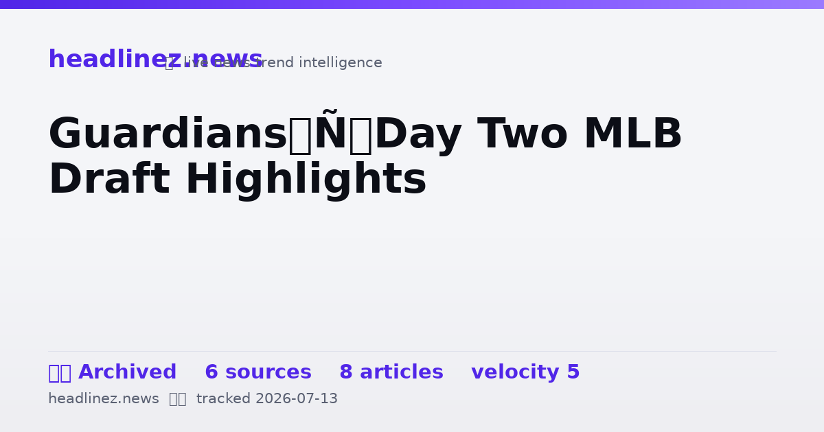 Visual summary for Guardians’ Day Two MLB Draft Highlights