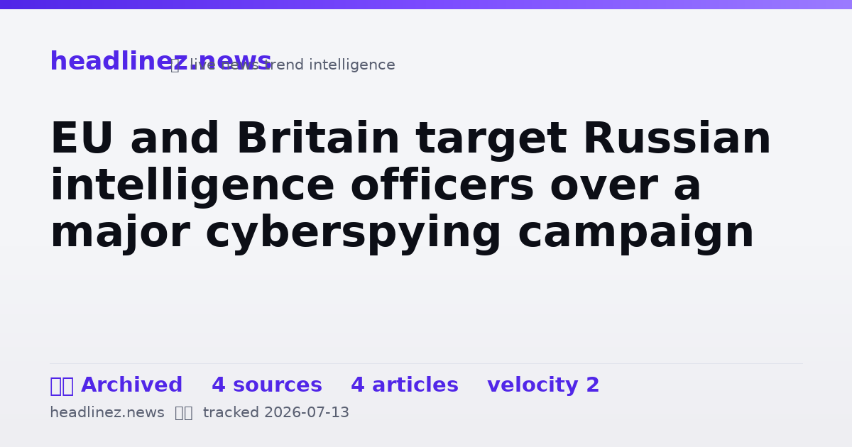 Visual summary for EU and Britain target Russian intelligence officers over a major cyberspying campaign