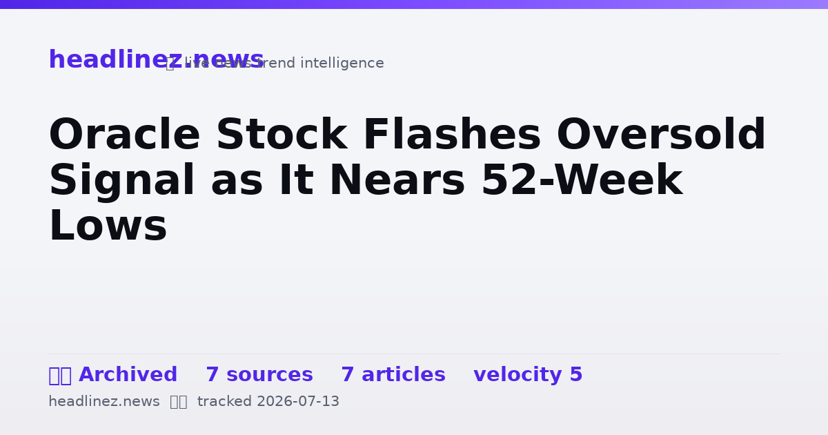 Visual summary for Oracle Stock Flashes Oversold Signal as It Nears 52-Week Lows