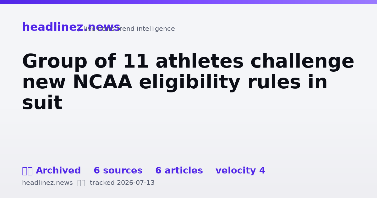 Visual summary for Group of 11 athletes challenge new NCAA eligibility rules in suit