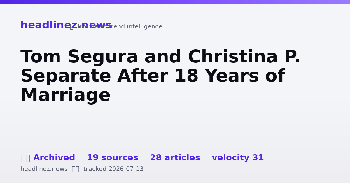 Visual summary for Tom Segura and Christina P. Separate After 18 Years of Marriage
