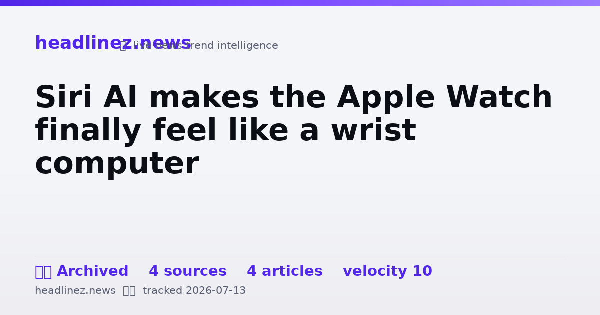 Visual summary for Siri AI makes the Apple Watch finally feel like a wrist computer