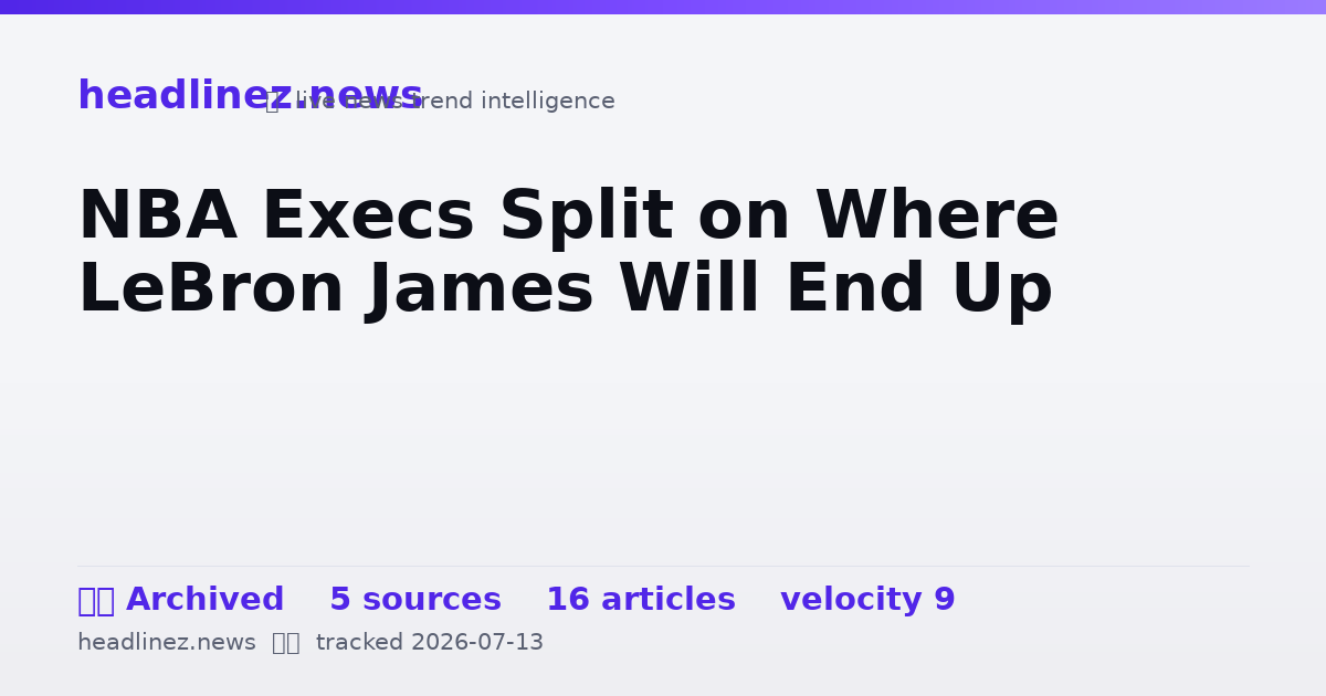 Visual summary for NBA Execs Split on Where LeBron James Will End Up
