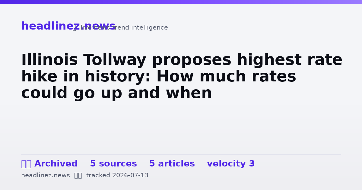 Visual summary for Illinois Tollway proposes highest rate hike in history: How much rates could go up and when