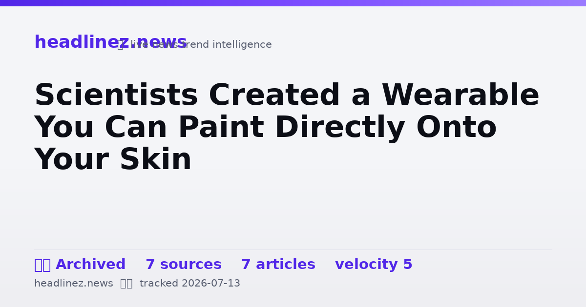 Visual summary for Scientists Created a Wearable You Can Paint Directly Onto Your Skin