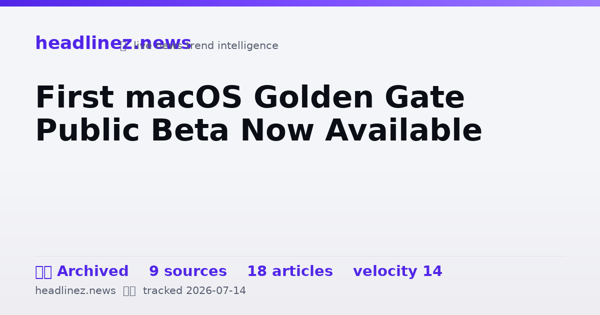Visual summary for First macOS Golden Gate Public Beta Now Available