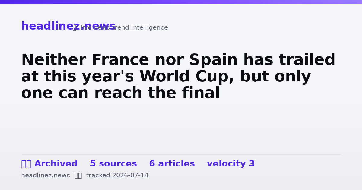 Visual summary for Neither France nor Spain has trailed at this year's World Cup, but only one can reach the final