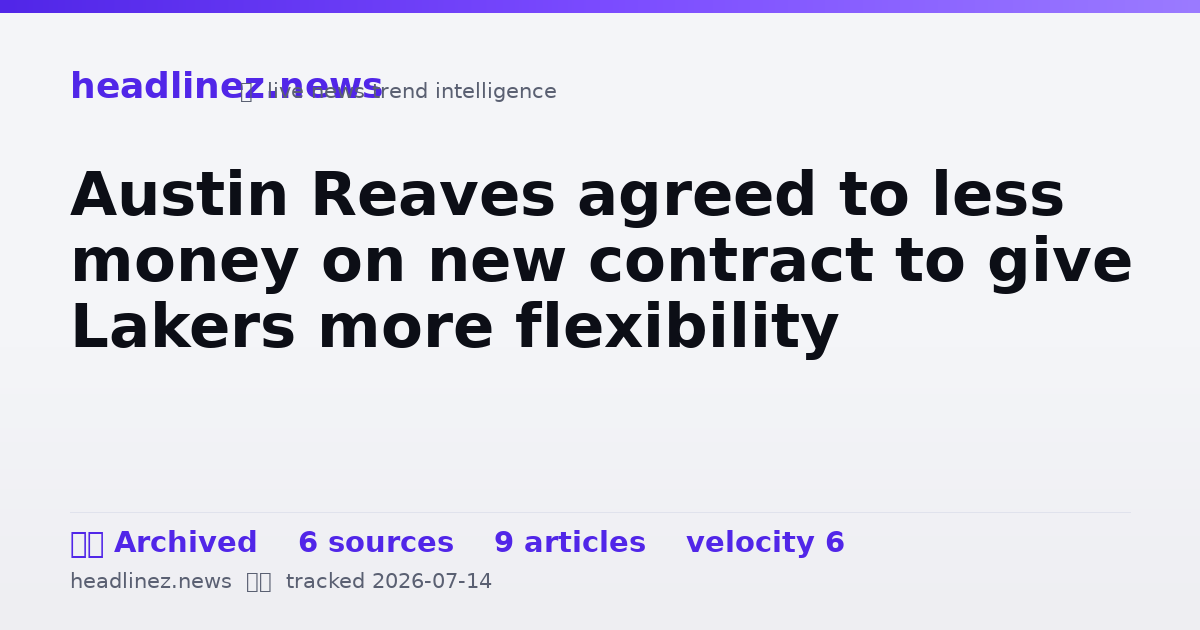 Visual summary for Austin Reaves agreed to less money on new contract to give Lakers more flexibility