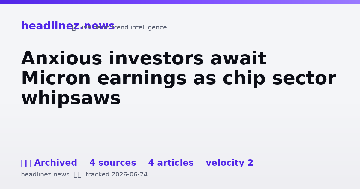 Visual summary for Anxious investors await Micron earnings as chip sector whipsaws