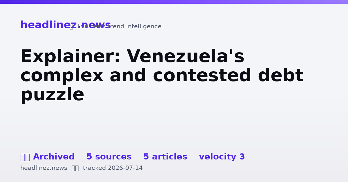 Visual summary for Explainer: Venezuela's complex and contested debt puzzle
