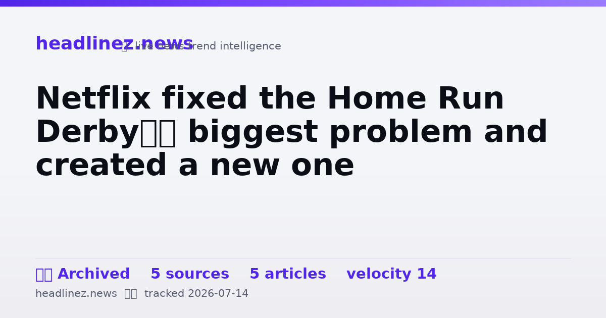 Visual summary for Netflix fixed the Home Run Derby’s biggest problem and created a new one