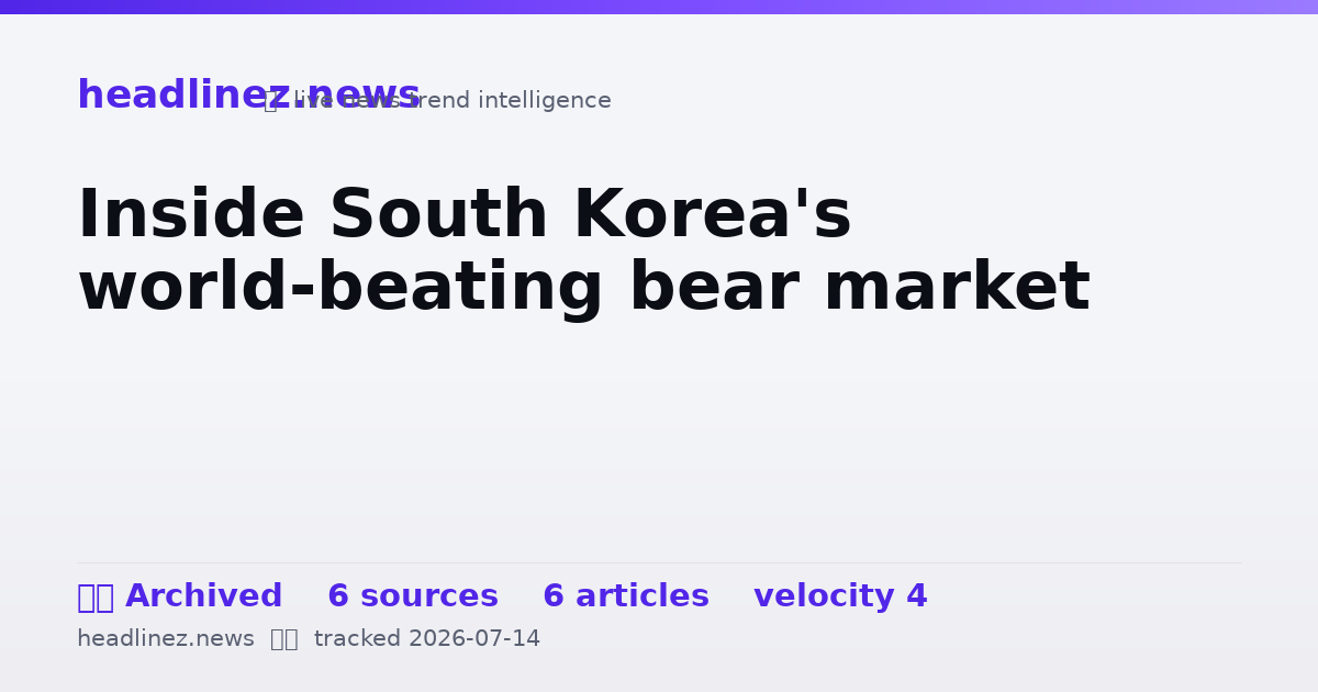 Visual summary for Inside South Korea's world-beating bear market