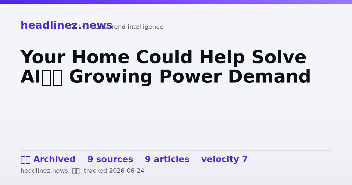 Visual summary for Your Home Could Help Solve AI’s Growing Power Demand