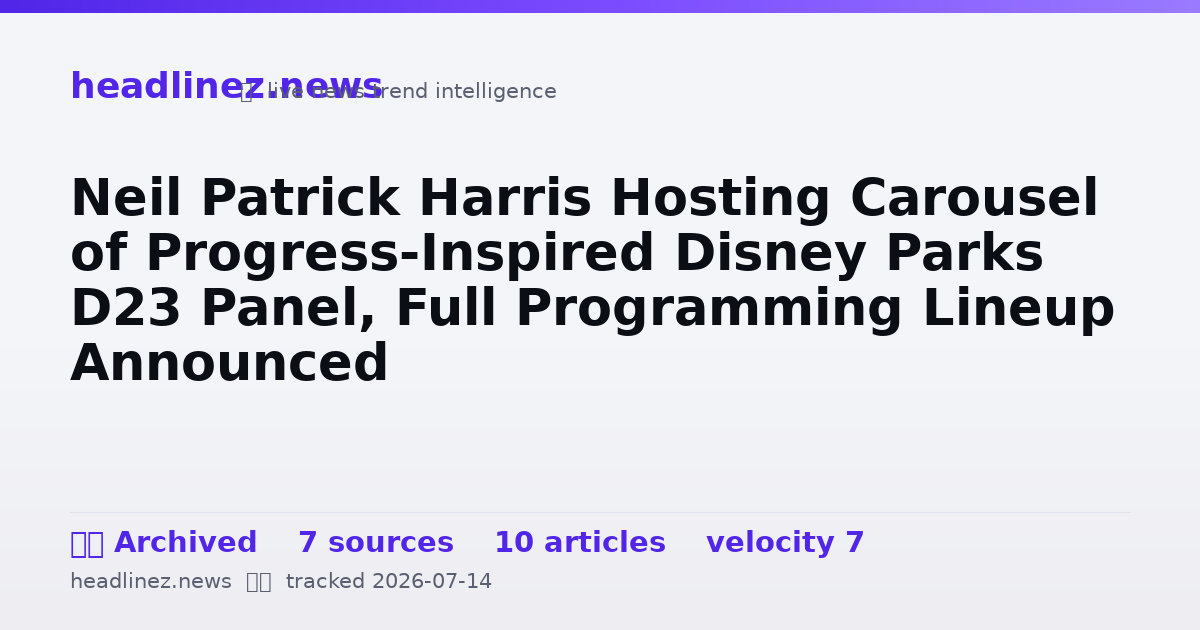 Visual summary for Neil Patrick Harris Hosting Carousel of Progress-Inspired Disney Parks D23 Panel, Full Programming Lineup Announced