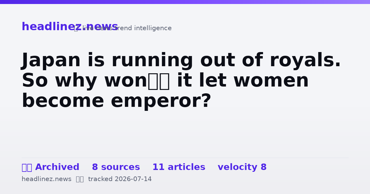 Visual summary for Japan is running out of royals. So why won’t it let women become emperor?