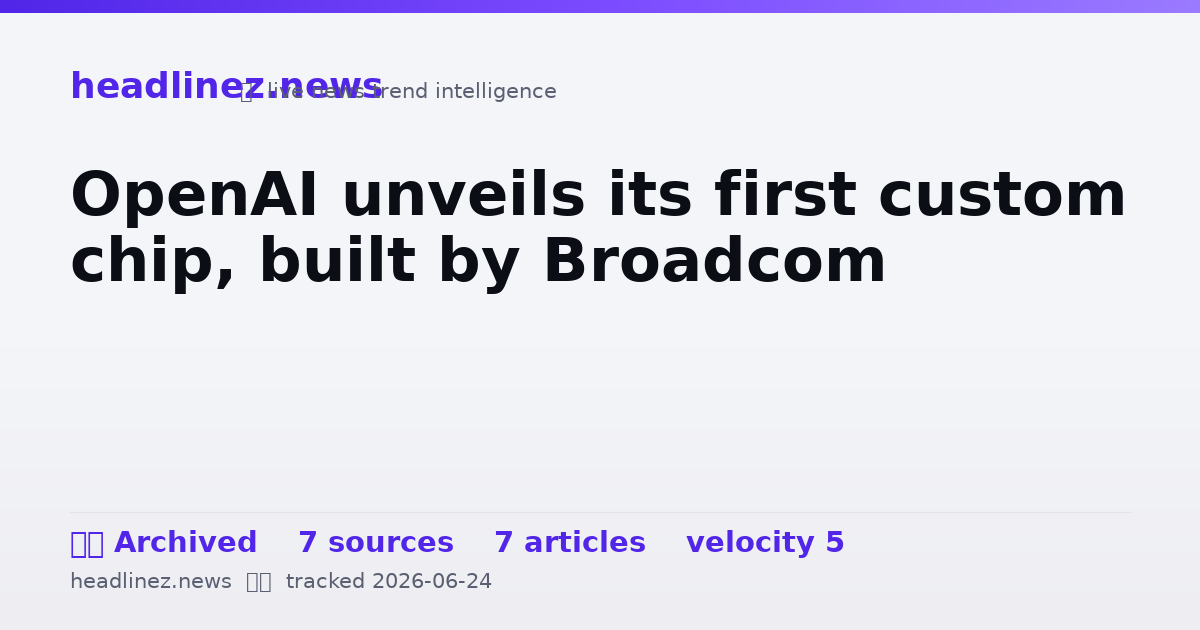 Visual summary for OpenAI unveils its first custom chip, built by Broadcom