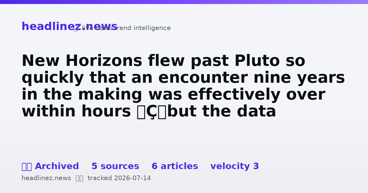 Visual summary for New Horizons flew past Pluto so quickly that an encounter nine years in the making was effectively over within hours — but the data gathered during that brief passage took another 15 months to trickle home