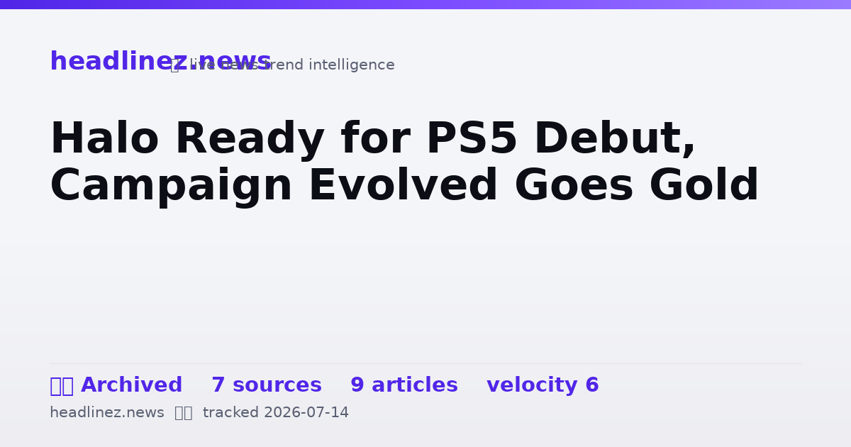 Visual summary for Halo Ready for PS5 Debut, Campaign Evolved Goes Gold