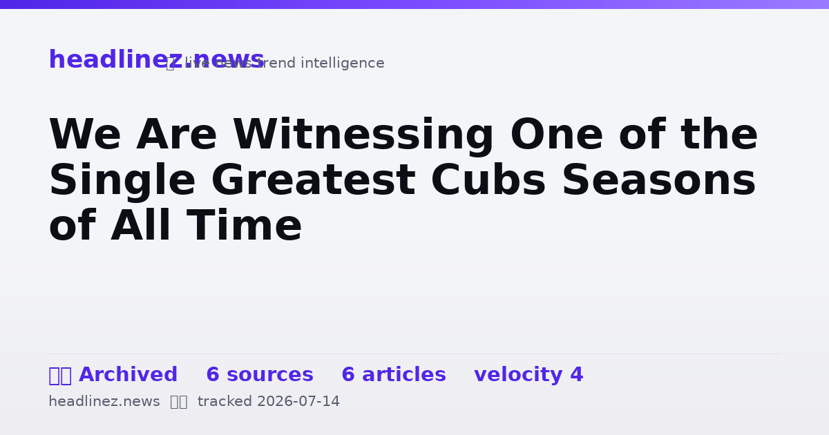 Visual summary for We Are Witnessing One of the Single Greatest Cubs Seasons of All Time