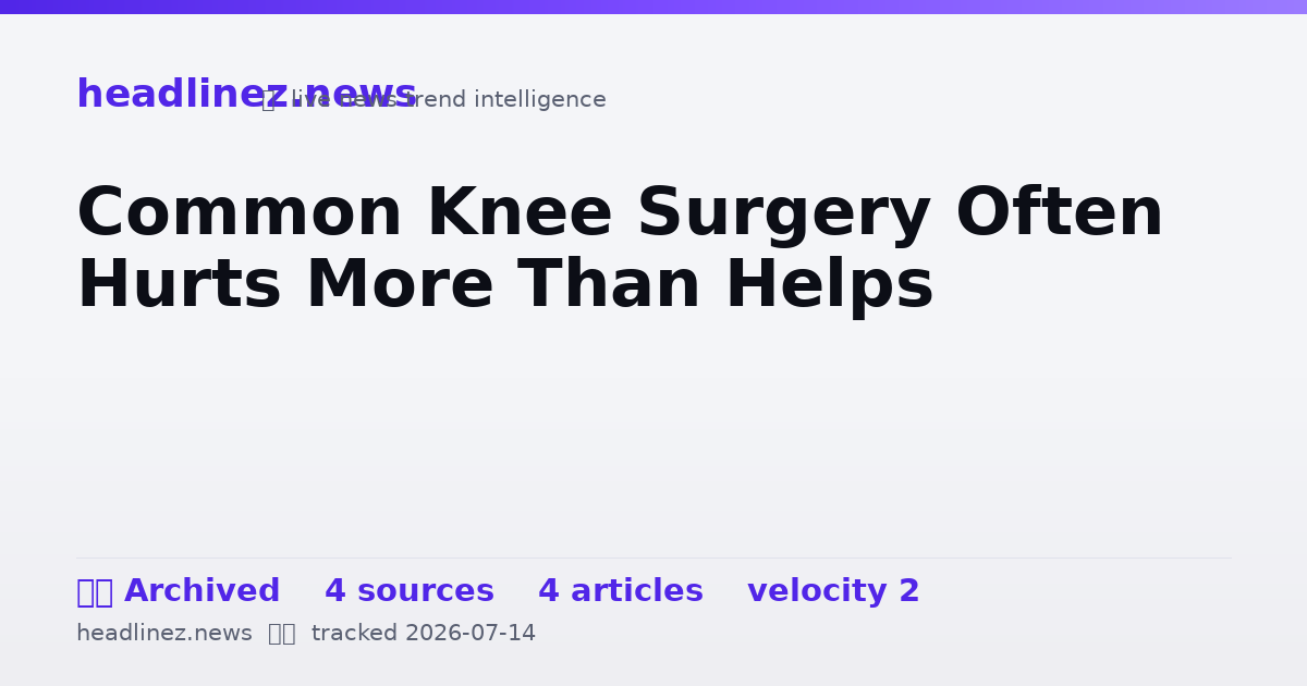Visual summary for Common Knee Surgery Often Hurts More Than Helps