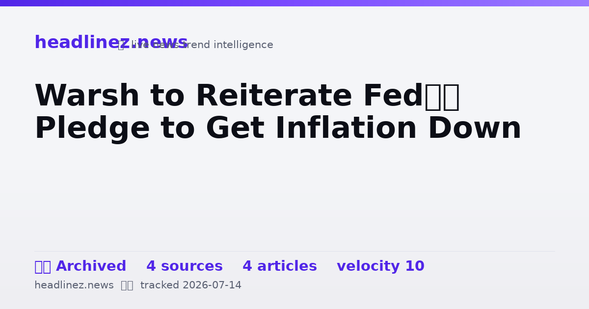 Visual summary for Warsh to Reiterate Fed’s Pledge to Get Inflation Down