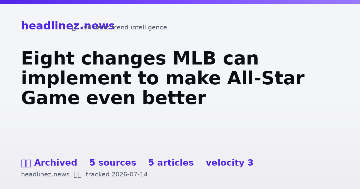 Visual summary for Eight changes MLB can implement to make All-Star Game even better