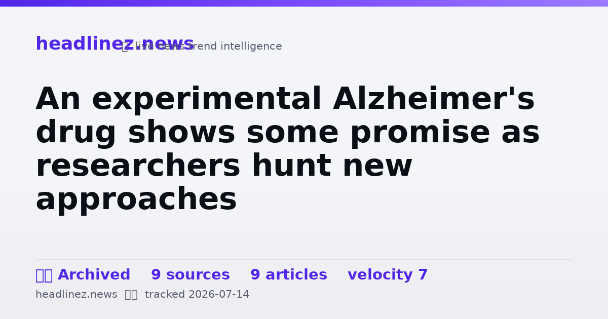 Visual summary for An experimental Alzheimer's drug shows some promise as researchers hunt new approaches