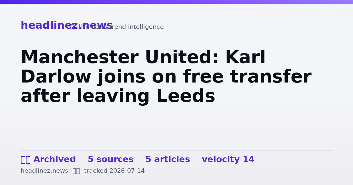 Visual summary for Manchester United: Karl Darlow joins on free transfer after leaving Leeds