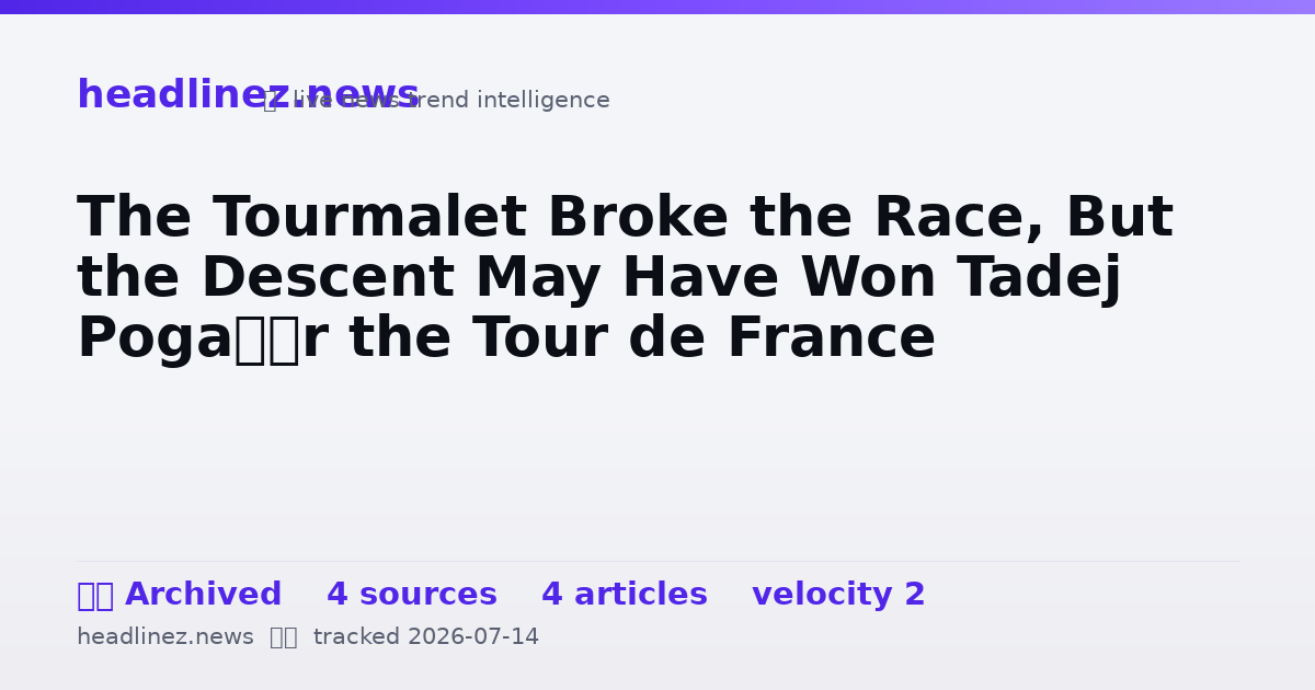 Visual summary for The Tourmalet Broke the Race, But the Descent May Have Won Tadej Pogačar the Tour de France