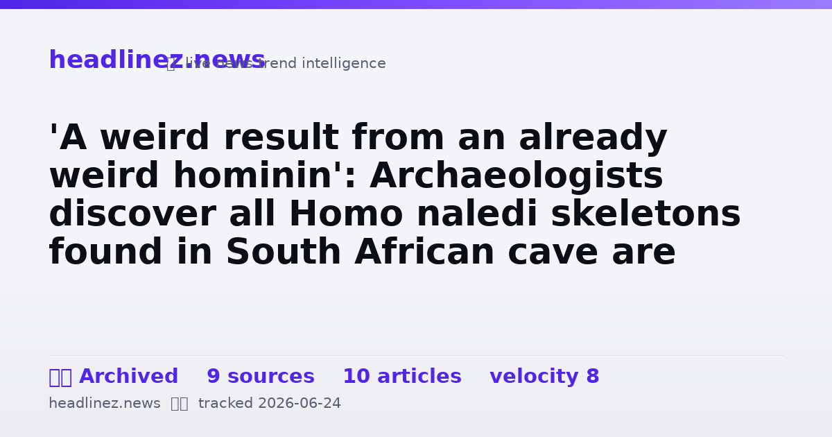 Visual summary for 'A weird result from an already weird hominin': Archaeologists discover all Homo naledi skeletons found in South African cave are female