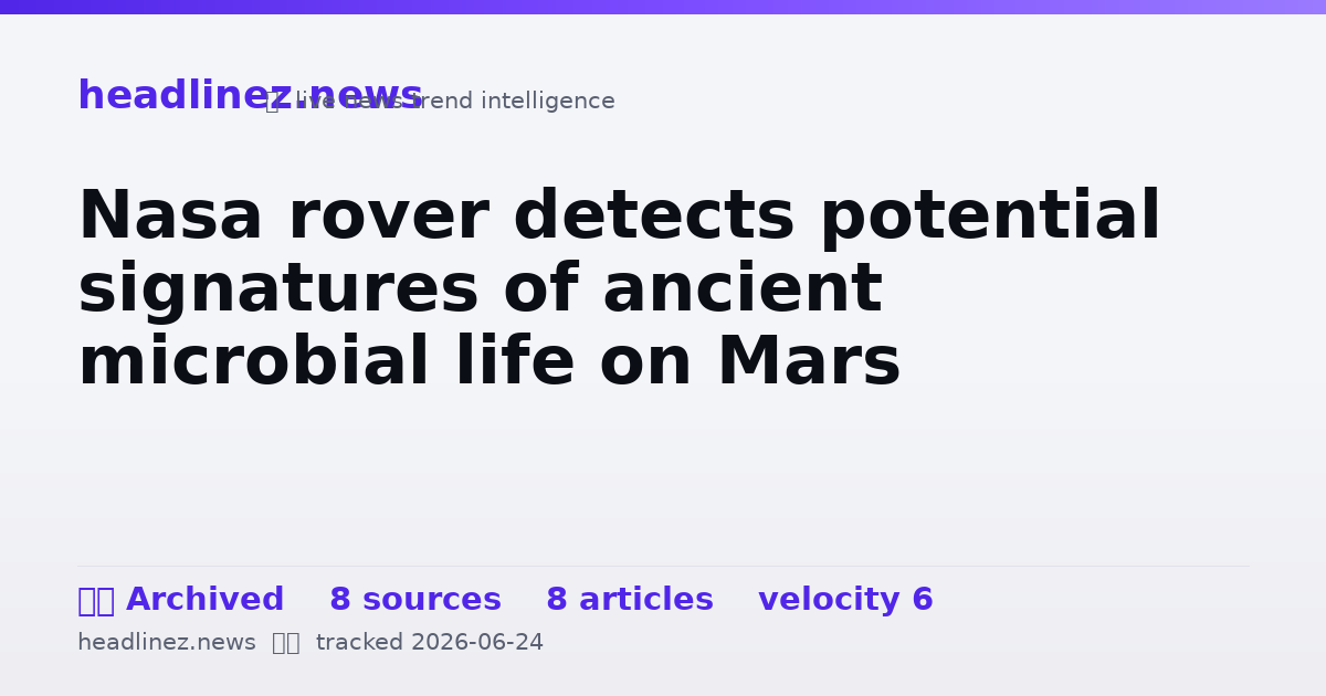 Visual summary for Nasa rover detects potential signatures of ancient microbial life on Mars