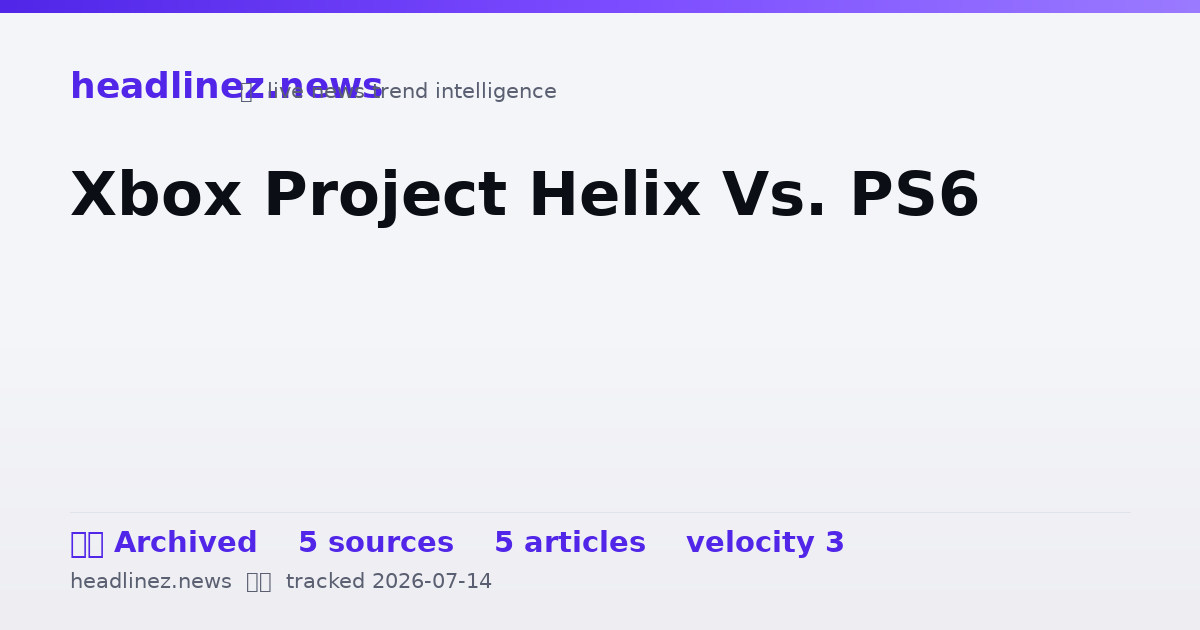 Visual summary for Xbox Project Helix Vs. PS6