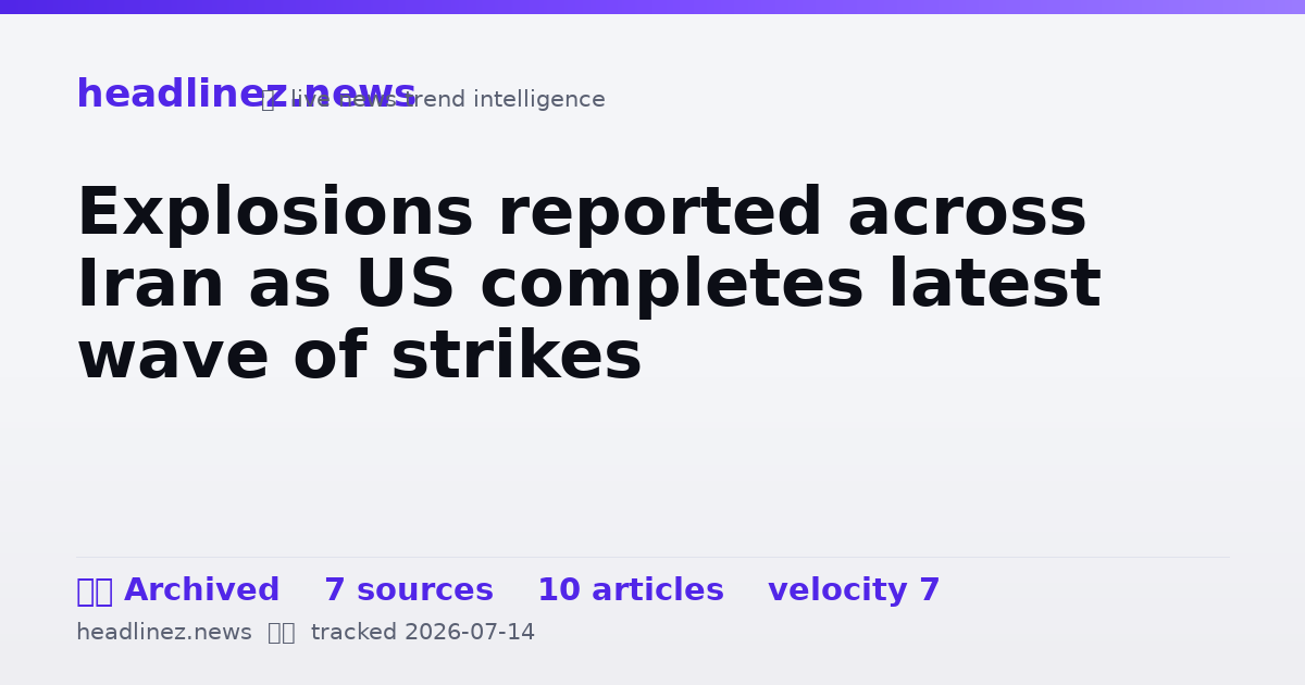 Visual summary for Explosions reported across Iran as US completes latest wave of strikes
