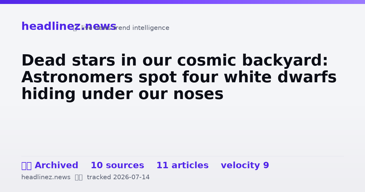 Visual summary for Dead stars in our cosmic backyard: Astronomers spot four white dwarfs hiding under our noses