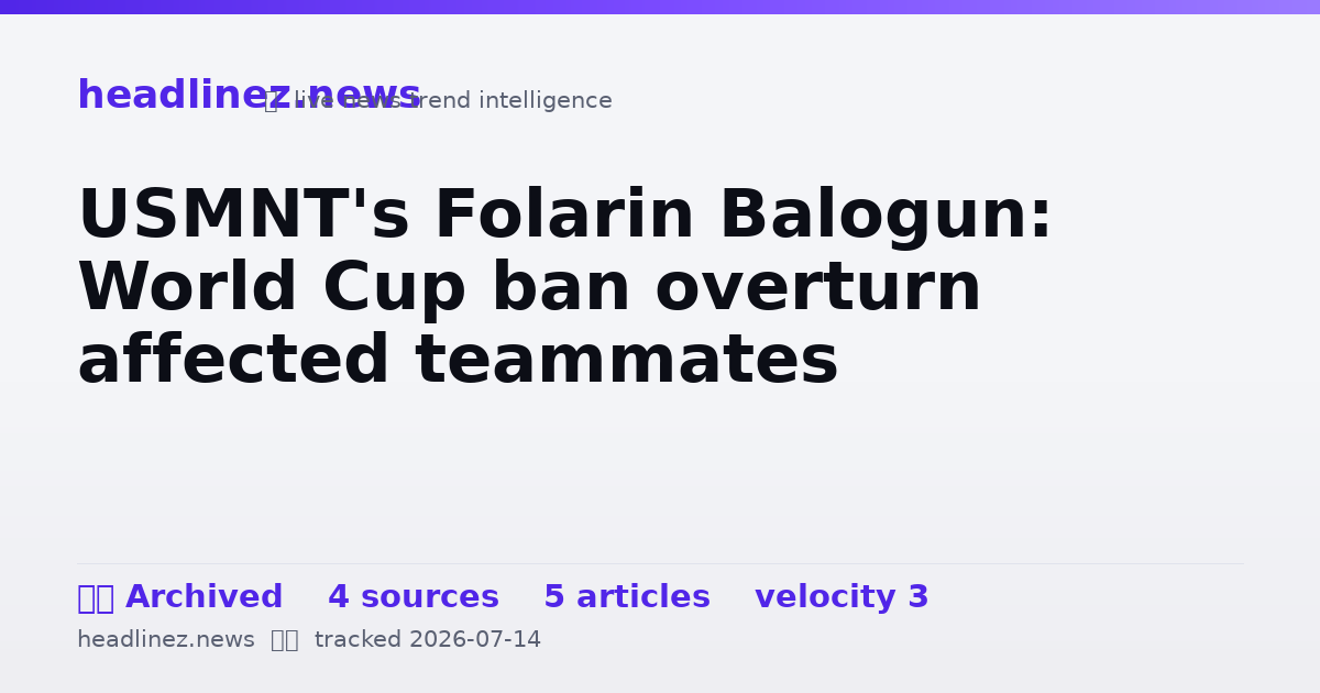 Visual summary for USMNT's Folarin Balogun: World Cup ban overturn affected teammates